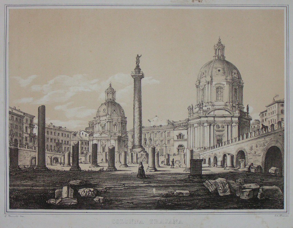 Lithograph - Colonna Trajana - 